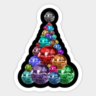 1970s Multicolor Disco Ball Christmas Tree Sticker